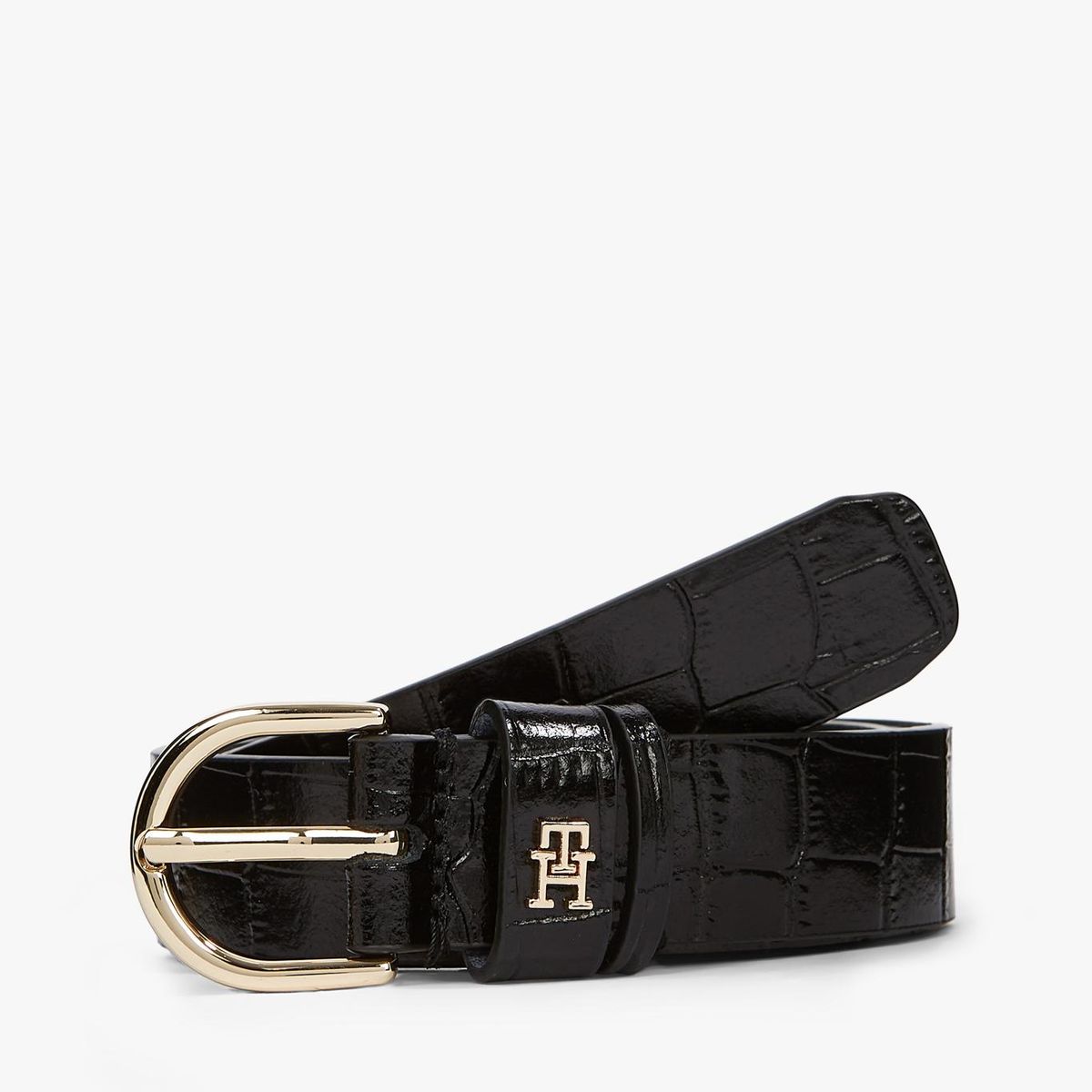 TOMMY HILFIGER - Cinturón Essential De Cuero Negro Tommy Hilfiger