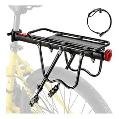 EVERSO - Parrilla Bicicleta Con O Sin Freno De Disco Porta Alforjas Negro