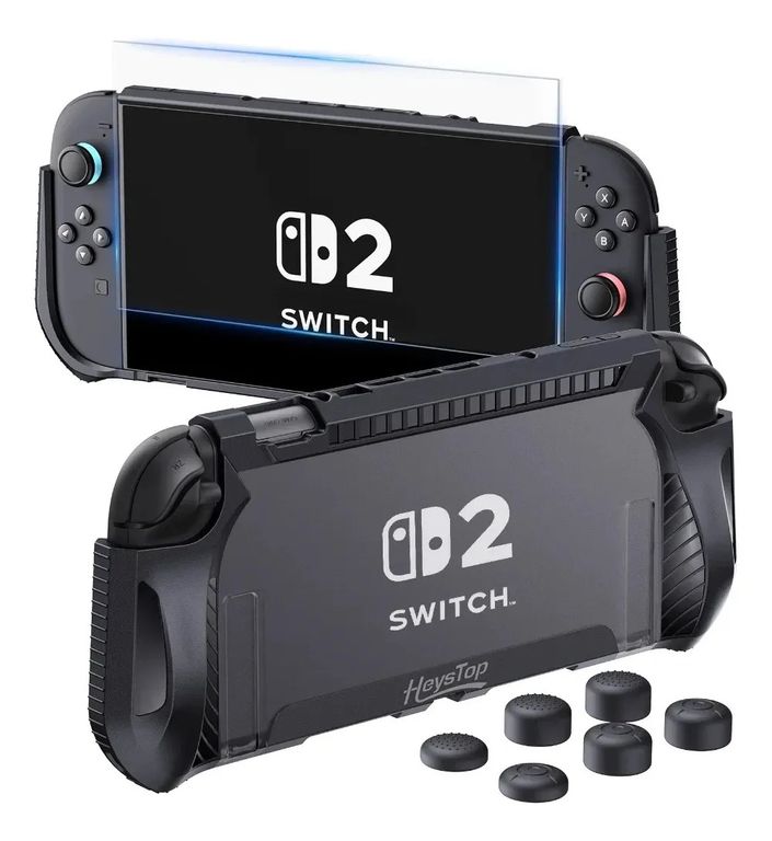 GENERICO Funda Empuñadura Premium + Mica Vidrio + Grips + Para Nintendo Switch 2