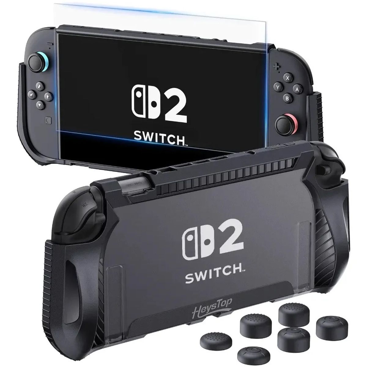 GENERICO - Funda Empuñadura Premium + Mica Vidrio + Grips + Para Nintendo Switch 2