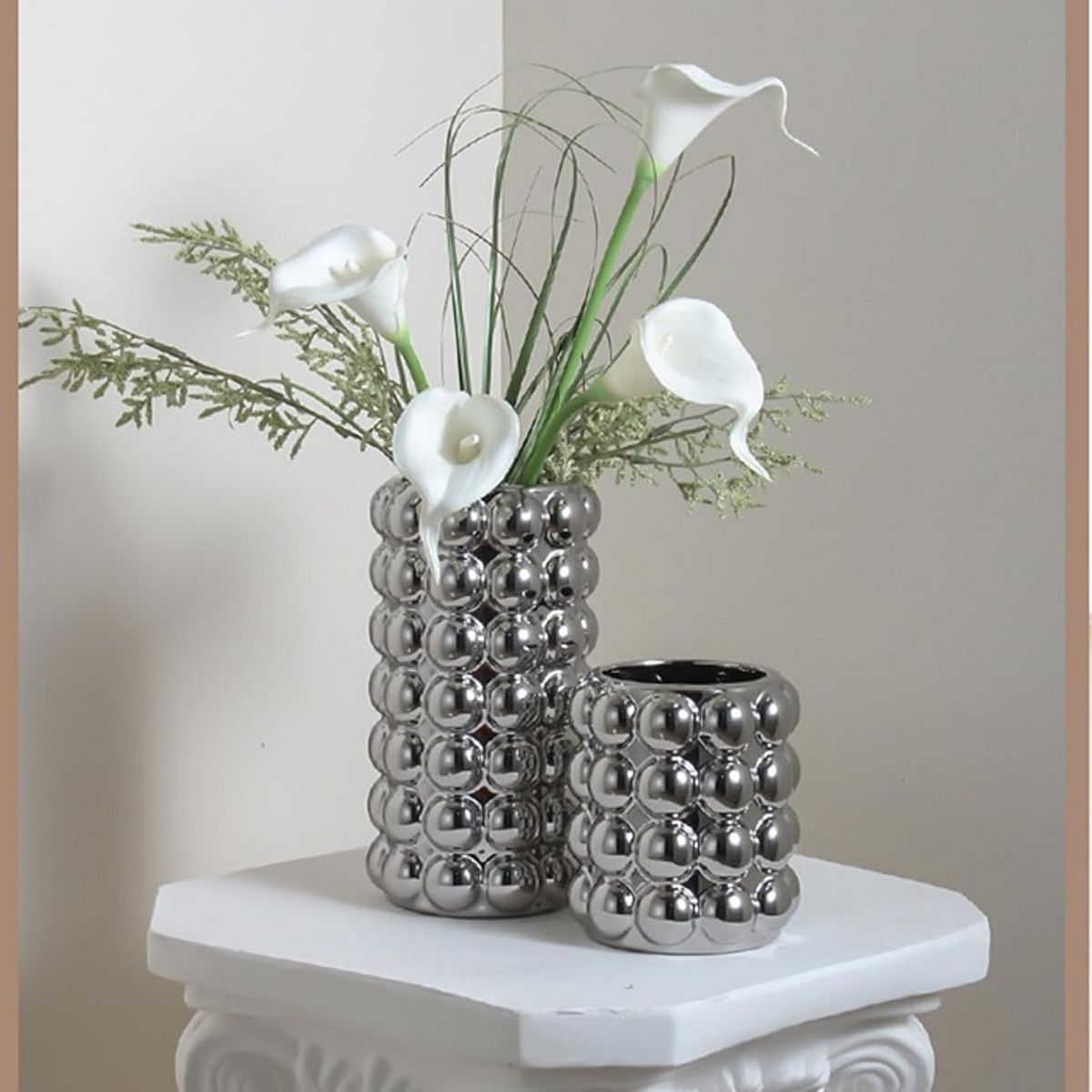 GENERICO - JARRON DE CERAMICA CON BURBUJAS  FLORERO DECORATIVO