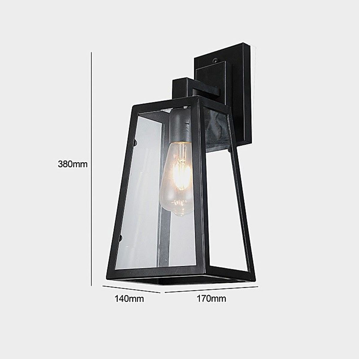 APLIQUE FAROL RECTANGULAR PORTA AMPOLLETA E27 CERTIFICADO, marca WANT - Foto 2