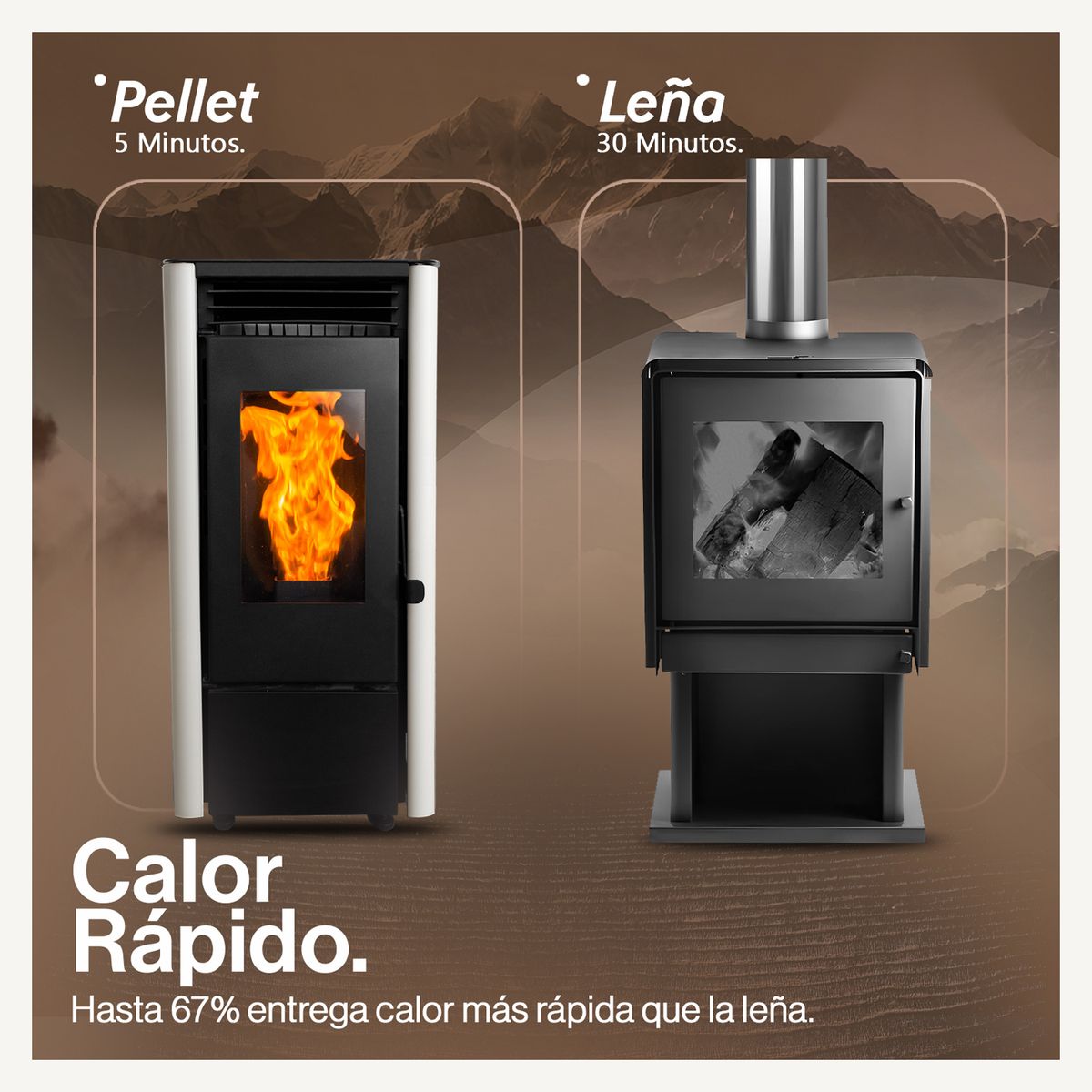 BETTERLIFE - Estufa Pellet 9,5 KW 160 m2 WiFi