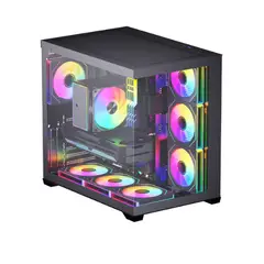 GENERICO - Gabinete HEX GAMING Infinity Glass – ATX - Vidrio Templado + 4 Ventiladores ARGB