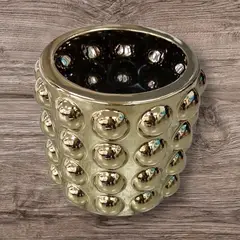 GENERICO - JARRON DE CERAMICA CON BURBUJAS FLORERO DECORATIVO