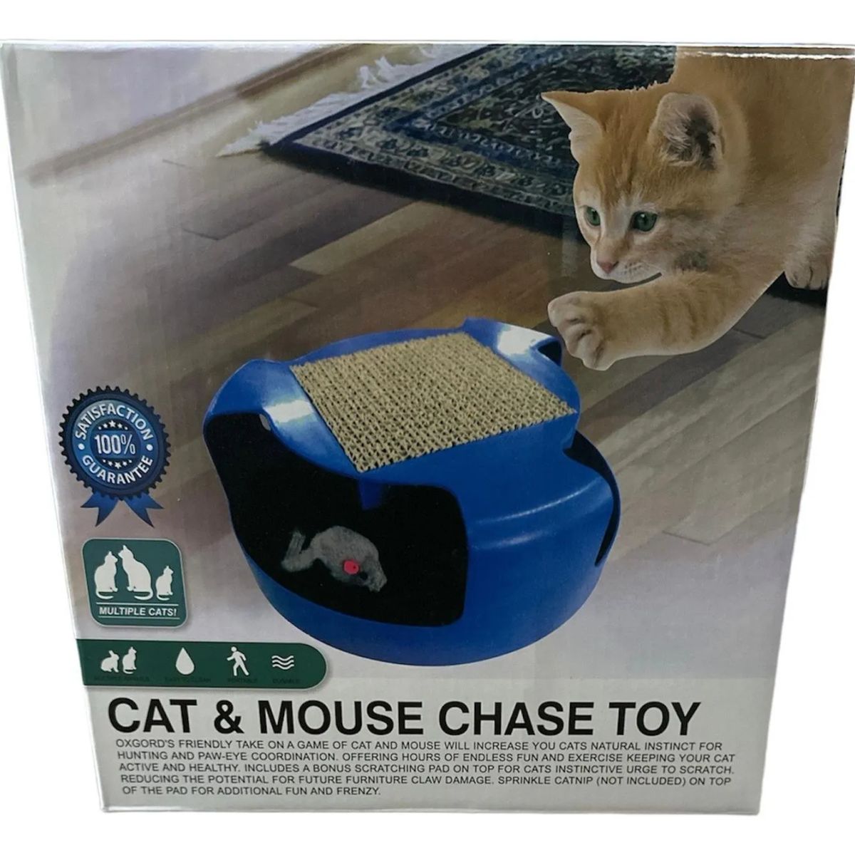 BUEN AMIGO - Juguete Gato Atrapa Ratón Juego Interactivo Para Mascota - Azul