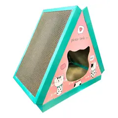 GENERICO - Rascador Para Mascota Gato Casa Triangular Animal Kingdom - Rosa