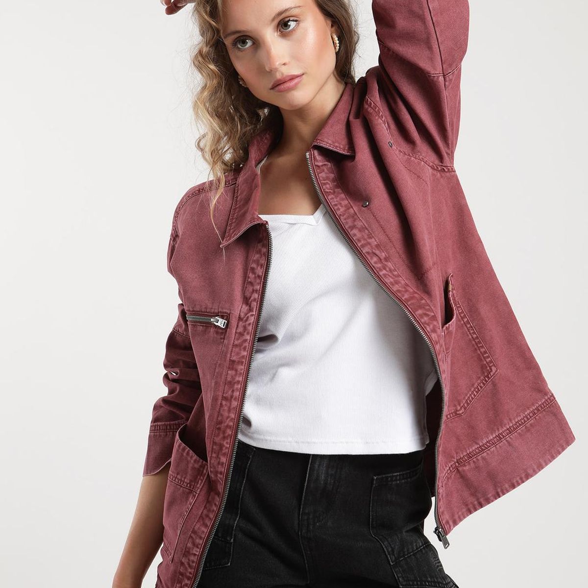 KAYA UNITE - Chaqueta Mujer Sobrecamisa Algodón Canvas