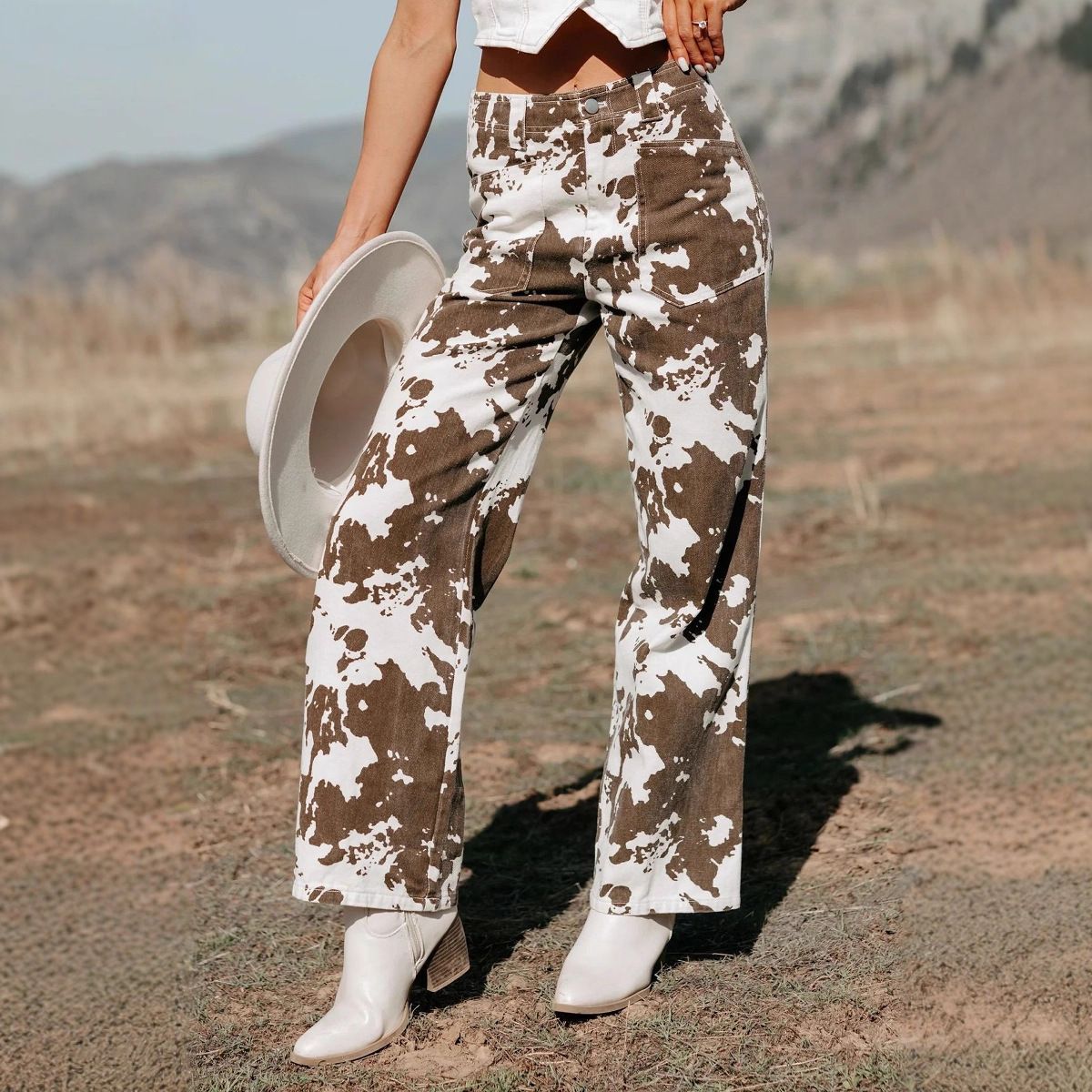VELVET - Jeans Culotte Cow Print