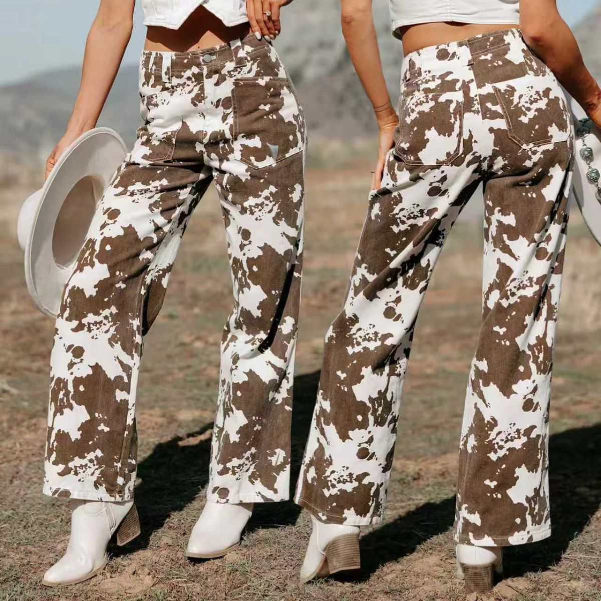 VELVET - Jeans Culotte Cow Print
