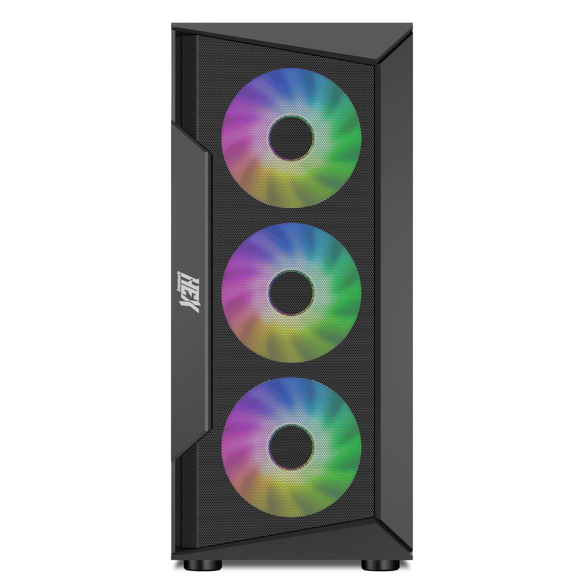 GENERICO - Gabinete HEX GAMING AirMesh ATX Vidrio Templado + 4 Ventiladores ARGB