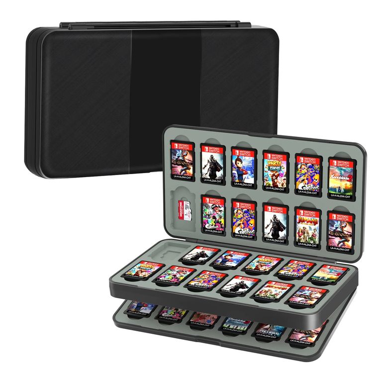 GENERICO Porta Juegos 48 En 1 Cartuchos + Para Nintendo Switch 1 / 2 Negro