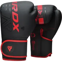 RDX - Guante de Boxeo F6 Negro-Rojo 16oz