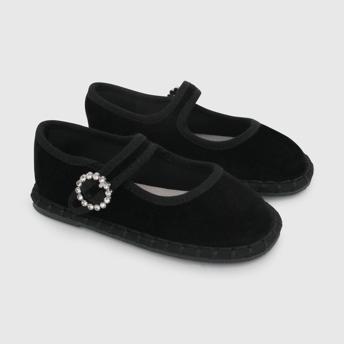COLLOKY - Ballerina de Niña Negra con Hebilla y plantilla de cuero