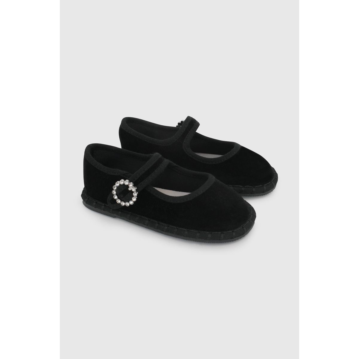 COLLOKY - Ballerina de Niña Negra con Hebilla y plantilla de cuero