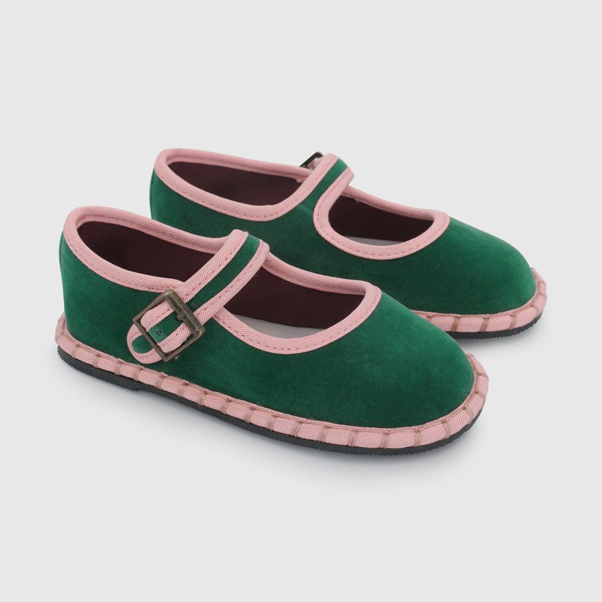 COLLOKY - Ballerina para Niña Verde con Hebilla