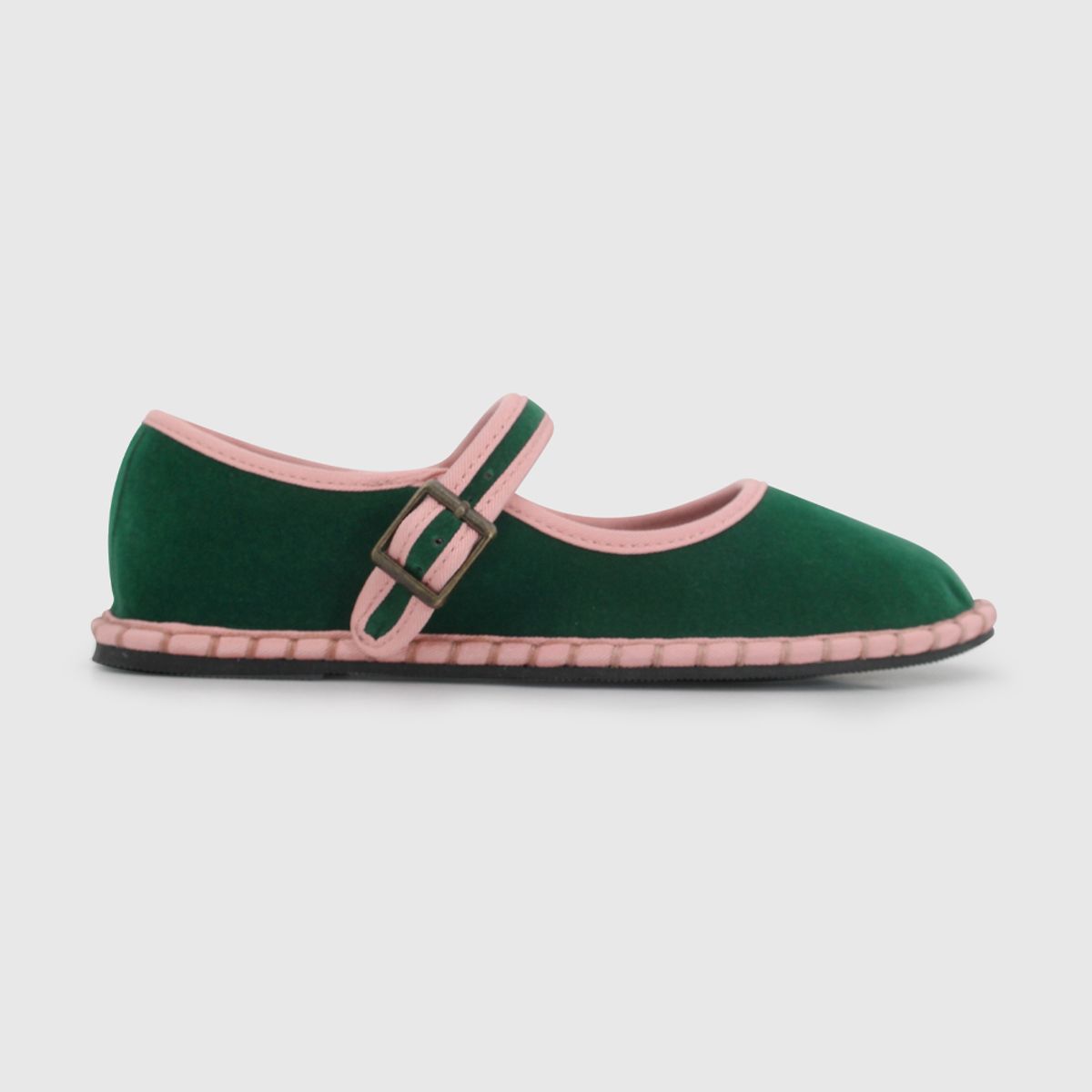 COLLOKY - Ballerina de Niña Verde con Hebilla