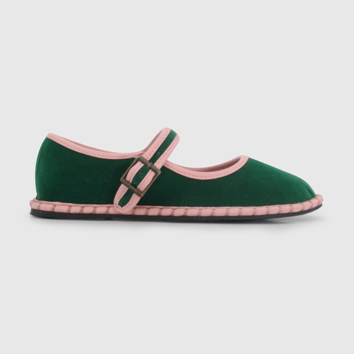 COLLOKY - Ballerina de Niña Verde con Hebilla