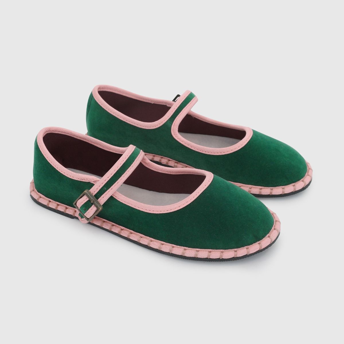 COLLOKY - Ballerina de Niña Verde con Hebilla