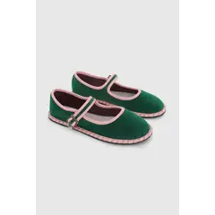 COLLOKY - Ballerina de Niña Verde con Hebilla