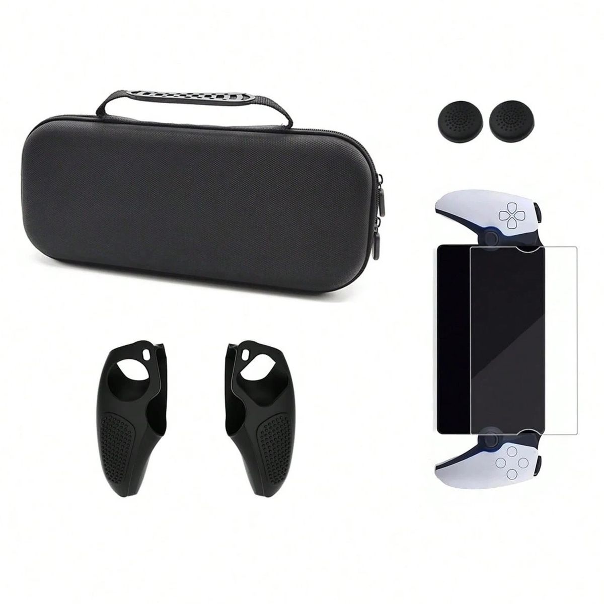 GENERICO - Pack Estuche + Funda Lite Mica Grips Para Playstation Portal Negro
