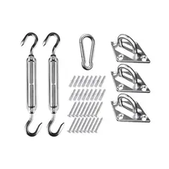 GENERICO - Kit de Anclaje Para Toldos Velas Sombreadoras Lona Triangular Acero Inoxidable
