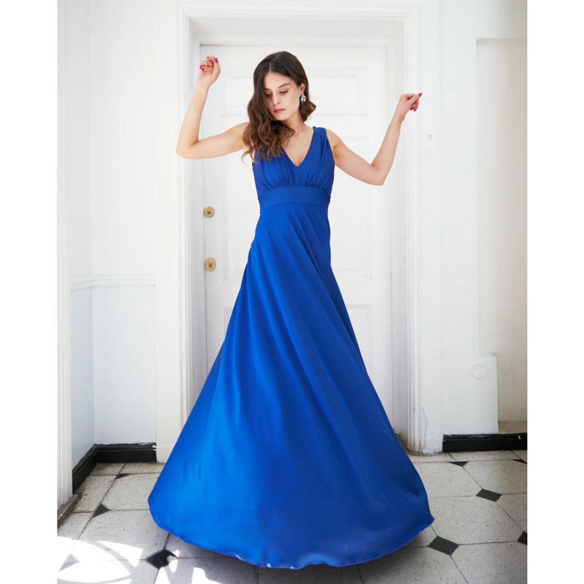 MI PLACARD - Vestido Largo de Fiesta Amaranta Azul Royal