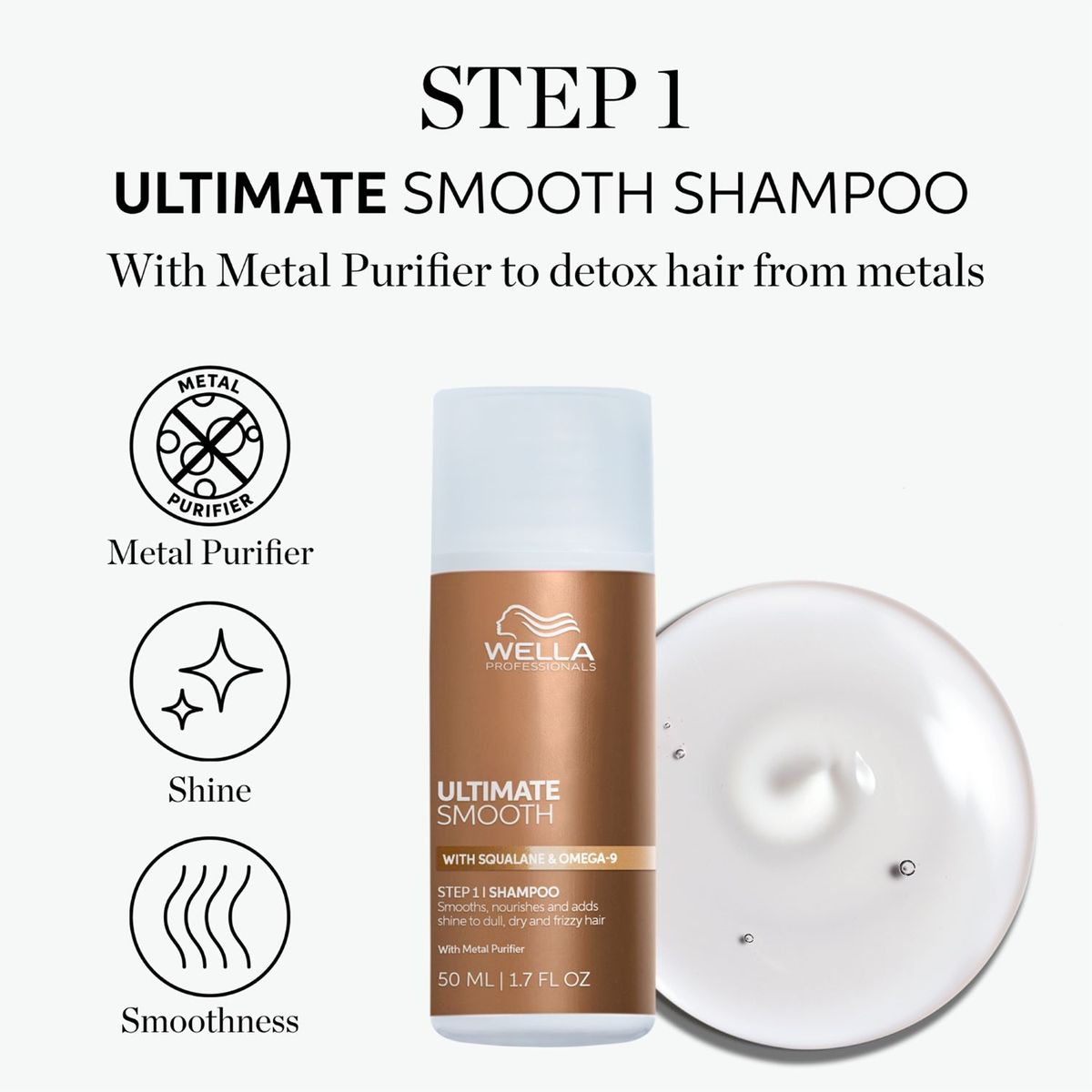WELLA - Shampoo Travel Ultimate Smooth Wella 50ml Paso1