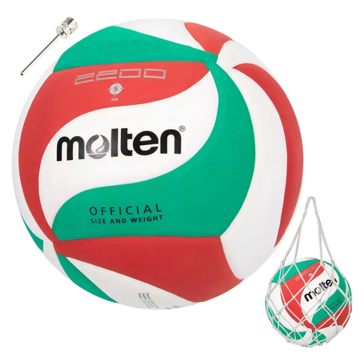 MOLTEN - Pelota Volleyball Balon Voleibol Voley Tamaño 5 V5m2200 Molten Pu