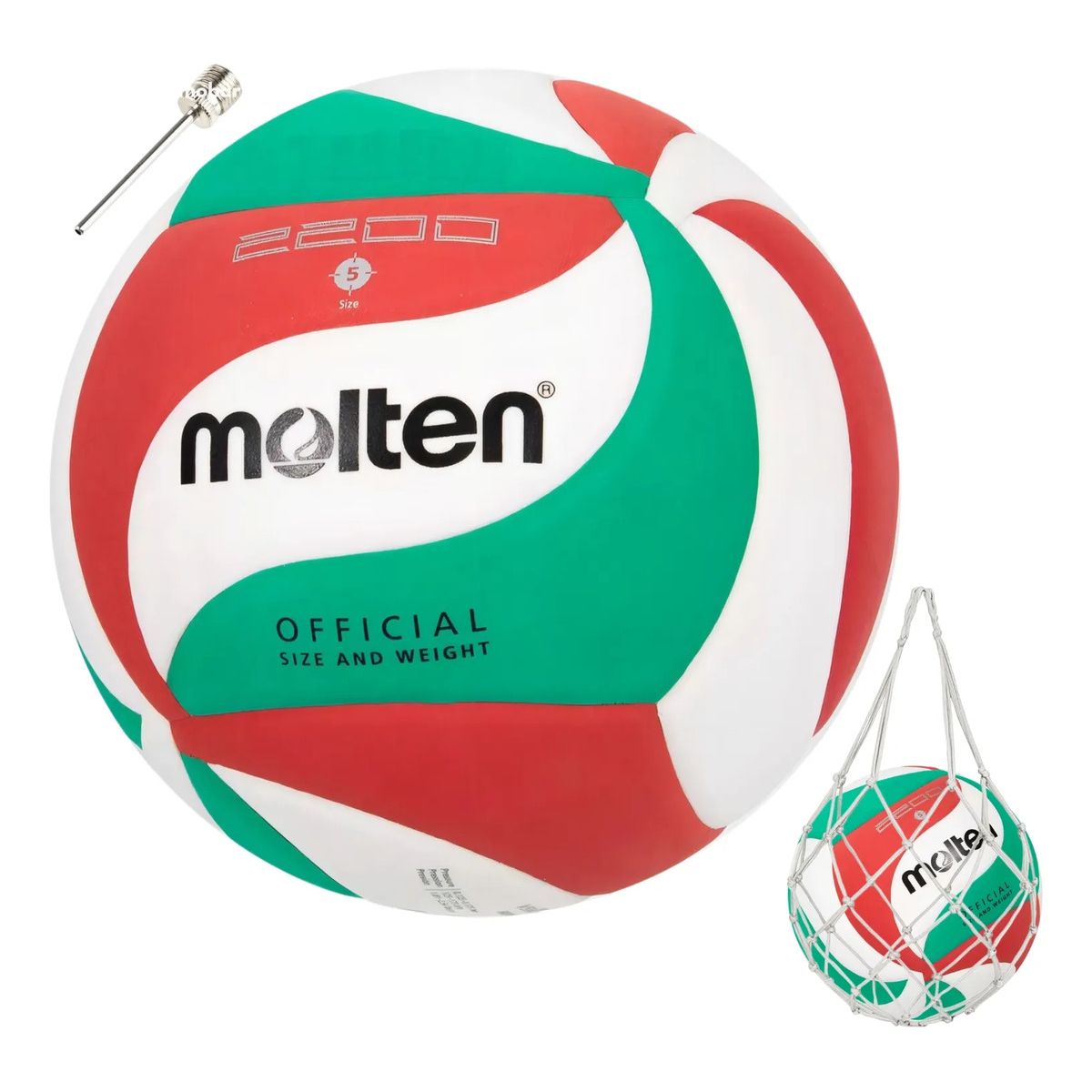 MOLTEN - Pelota Volleyball Balon Voleibol Voley Tamaño 5 V5m2200 Molten Pu