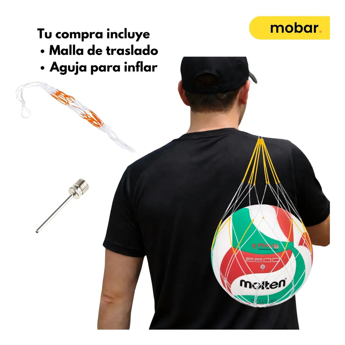 MOLTEN - Pelota Volleyball Balon Voleibol Voley Tamaño 5 V5m2200 Molten Pu