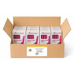 GENERICO - Caja de Resaltador Destacador - Caja 144 uds - Rosa - Tamano Unico