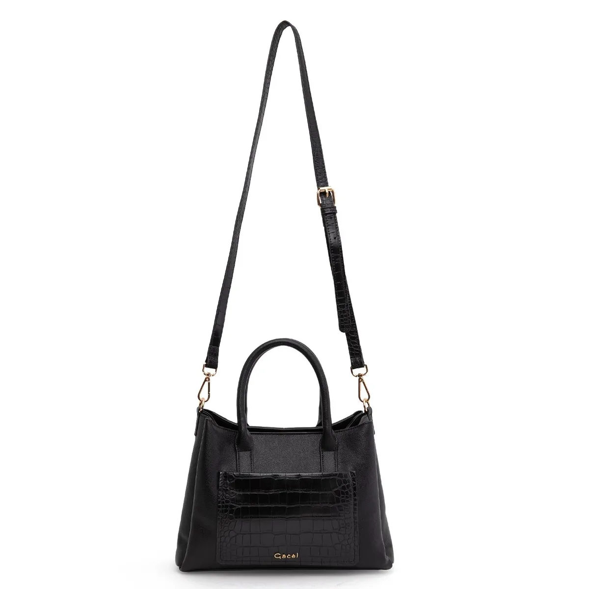 GACEL - Cartera - Dos Asas Mediana - Gacel - Negro