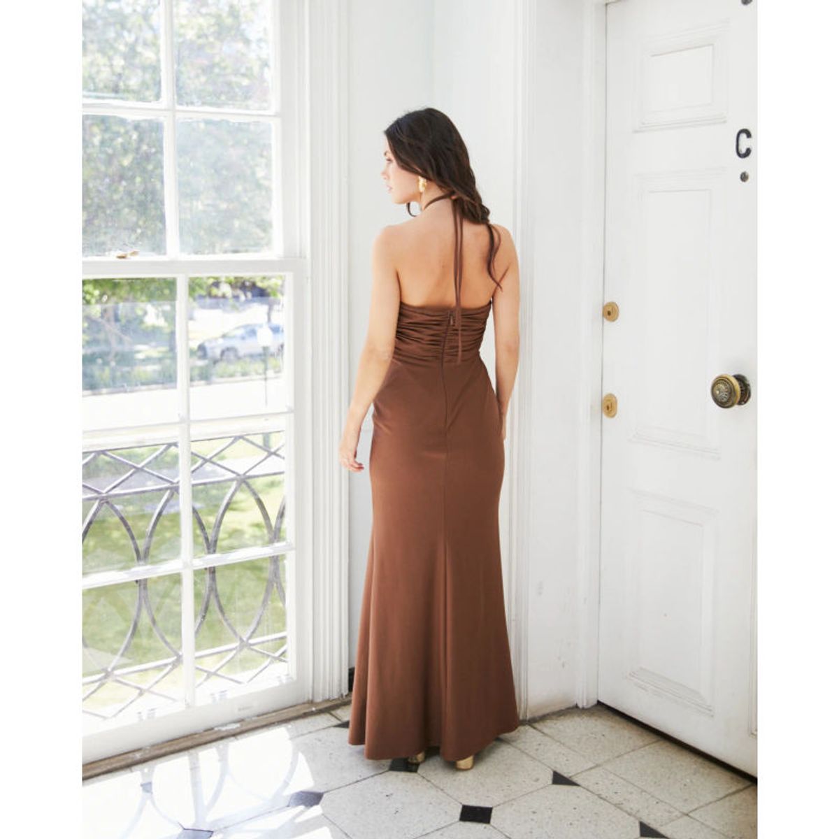 MI PLACARD - Vestido Largo de Fiesta Ignacia Chocolate
