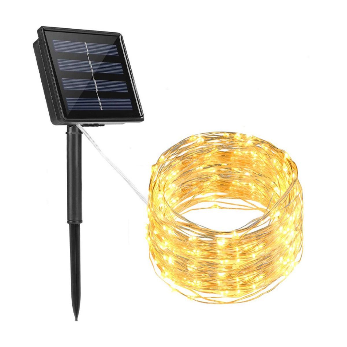 GENERICO - Guirnalda de Luces Led Solar 20 Mts Tipo Hada – Luz Cálida