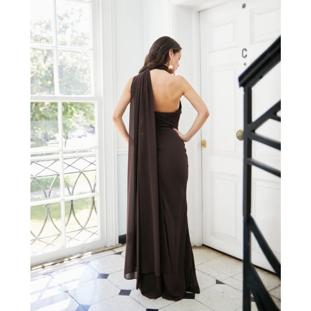MI PLACARD - Vestido Largo de Fiesta Anastasia Chocolate