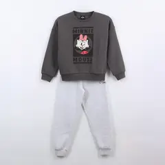 DISNEY - Conjunto Buzo Niña Vuelos Minnie Mouse Gris