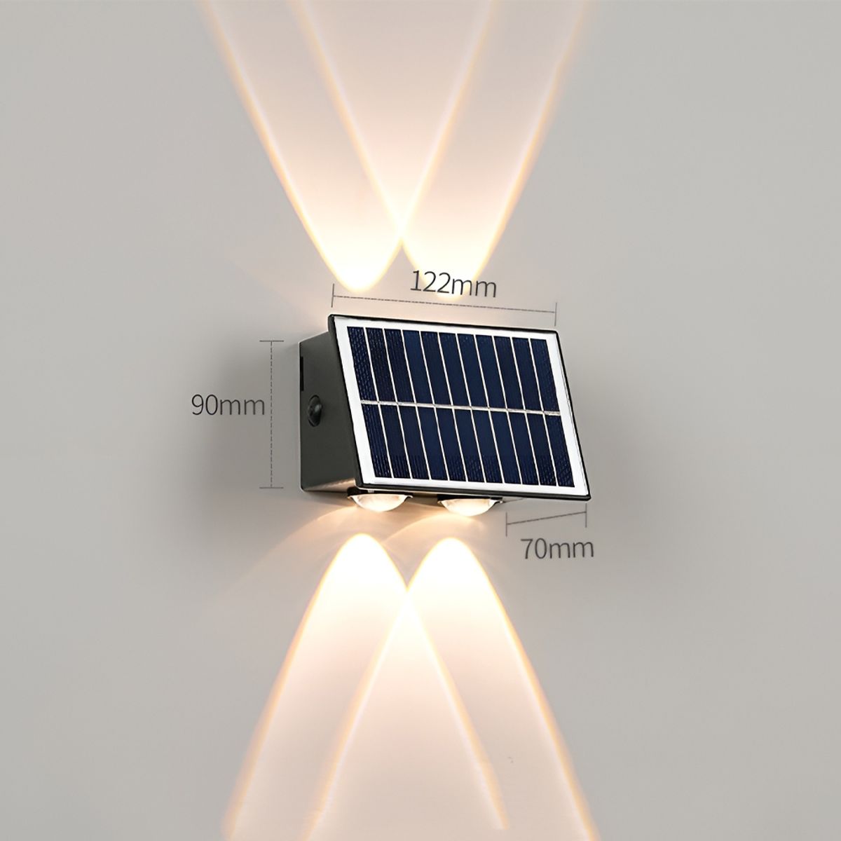 GENERICO - Aplique Solar Muro Exterior Diseño Moderno Luz Cálida