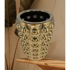 GENERICO - JARRON DE CERAMICA CON BURBUJAS FLORERO DECORATIVO