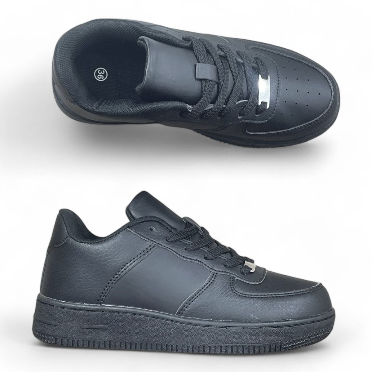 CARBIN - Zapatillas Negras Escolares para hombre y mujer