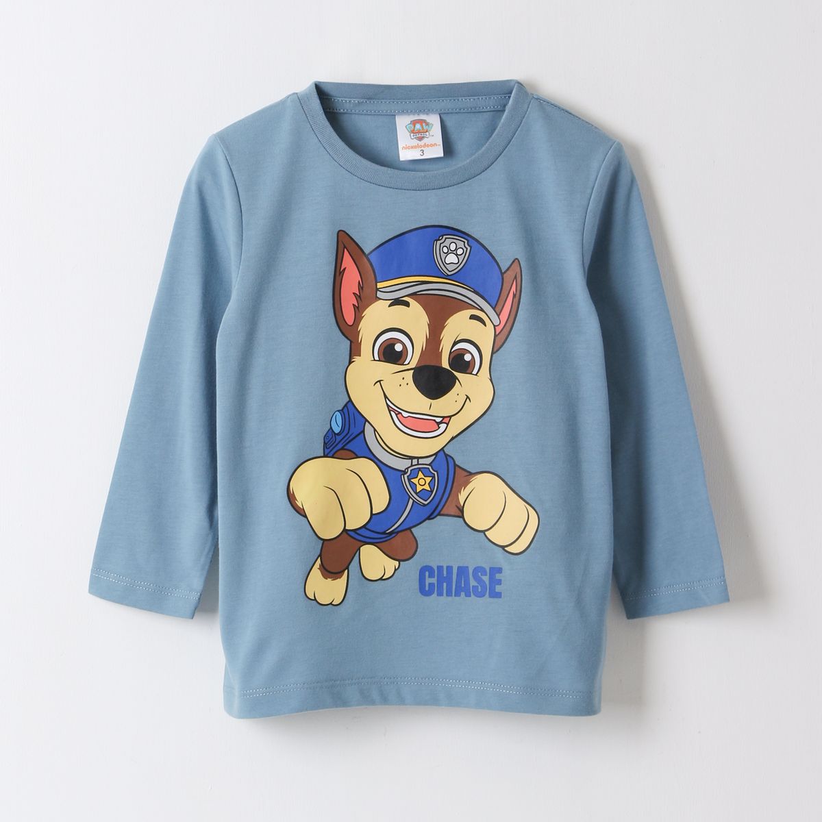 PAW PATROL - Polera Manga Larga Niño Chase Azul Paw Patrol
