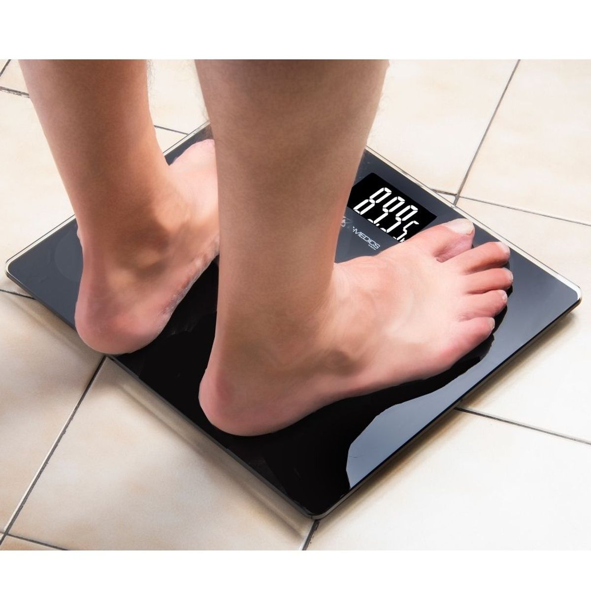 ELECTRON - Balanza XXL Pesa Digital Vidrio Templado E-medics Electron EM-01 Negra 180 Kgs