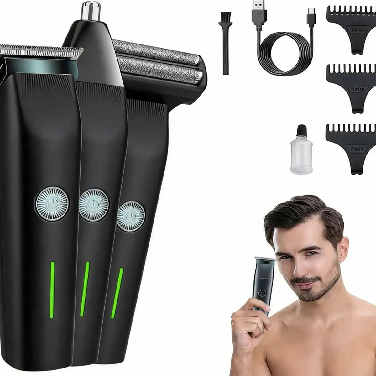 GENERICO - Maquinas Cabello Rasuradora Barba Hombre Recargable 3 En 1