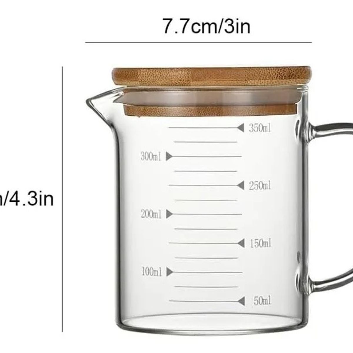 GENERICO - Taza Medidora Vaso Medidor Jarra Taza Medidora 350ml Transparente
