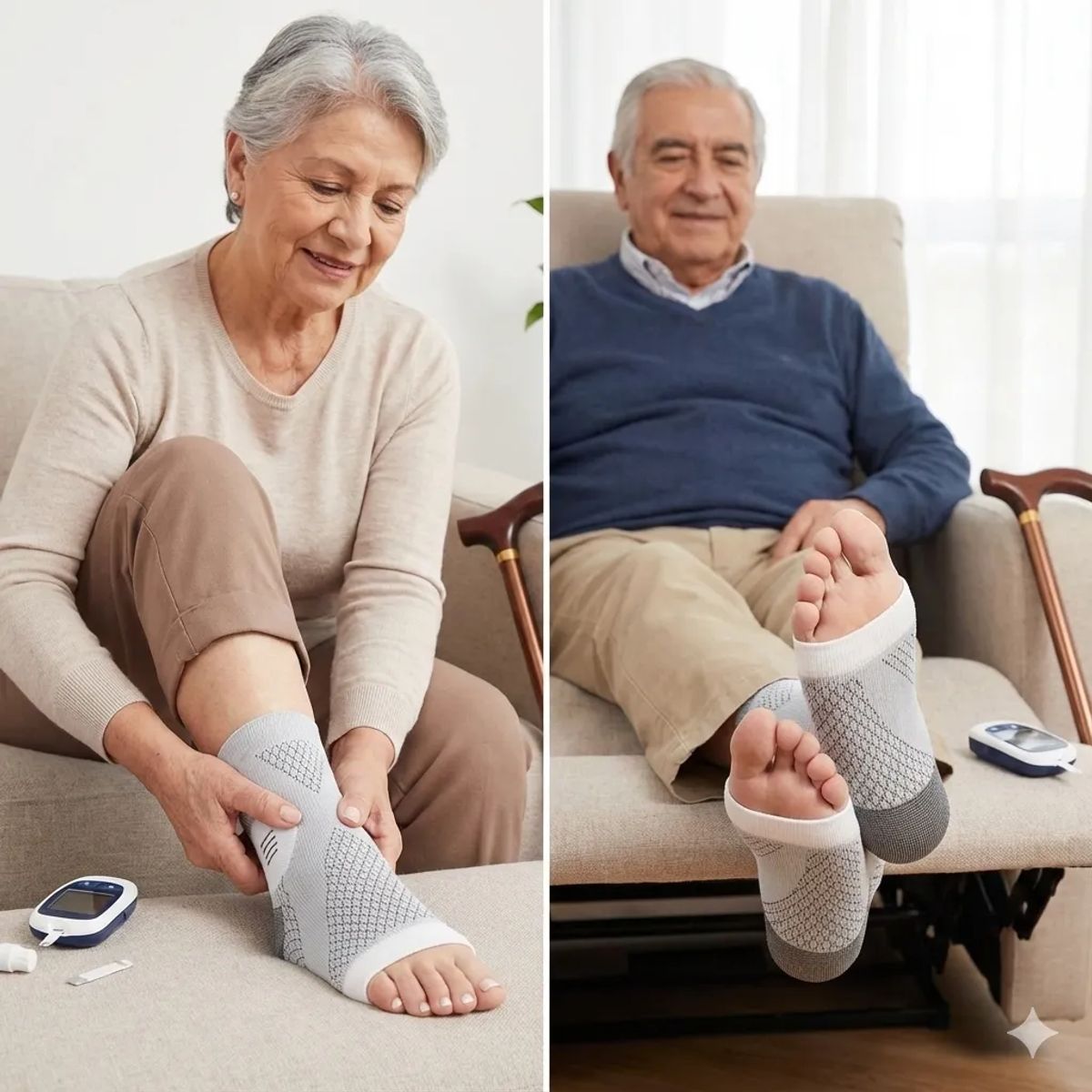 COMPUTECH - Medias De Compresión Varices Neuropatia Calcetines Diabetes SM