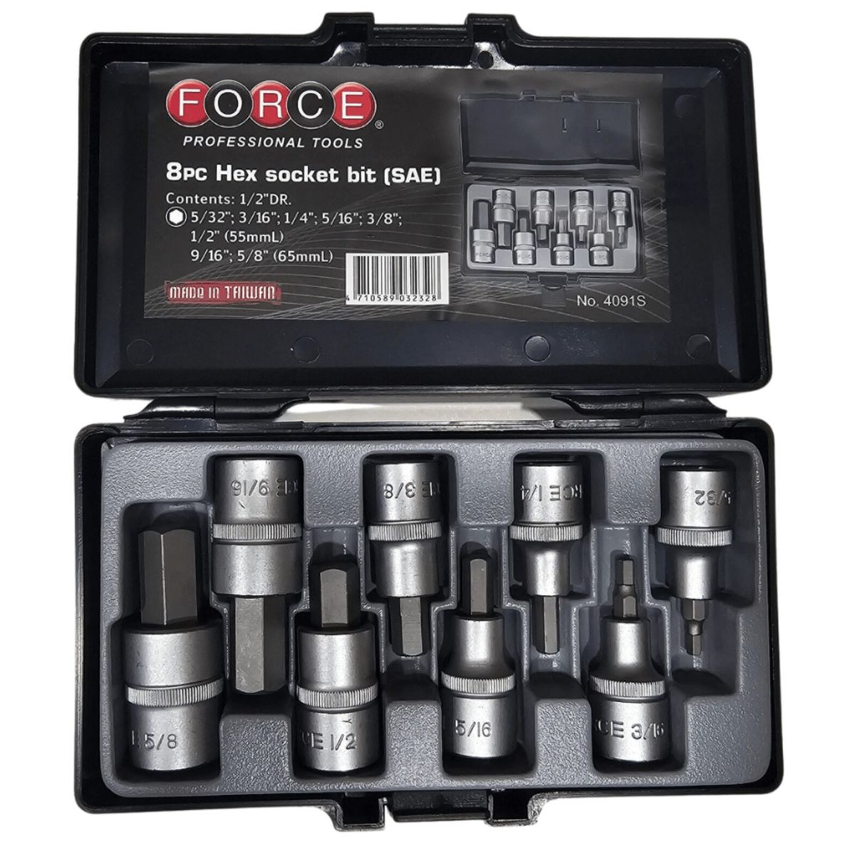 FORCE - Juego de Dados Allen Force Pulgadas 8Piezas 4091S