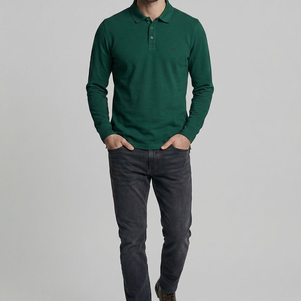 FEROUCH - Poleras Basica Ml Pique Green Ferouch