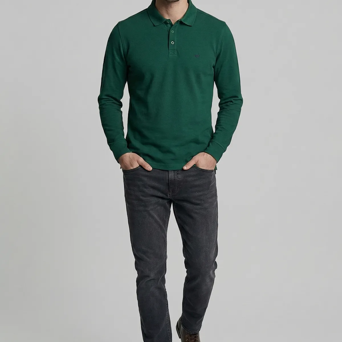 FEROUCH - Poleras Basica Ml Pique Green Ferouch