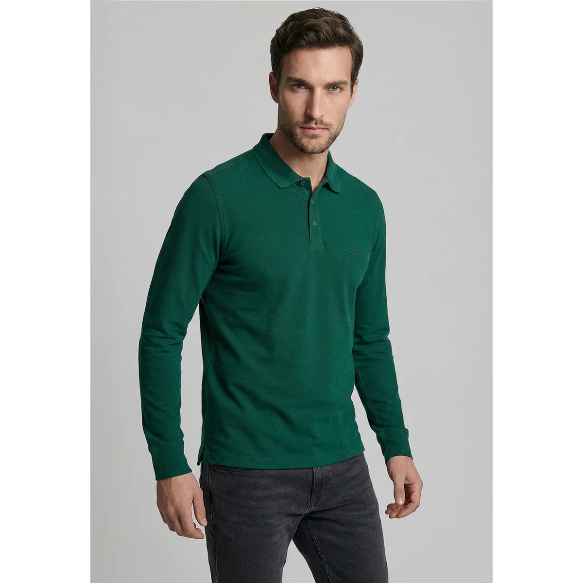 FEROUCH - Poleras Basica Ml Pique Green Ferouch