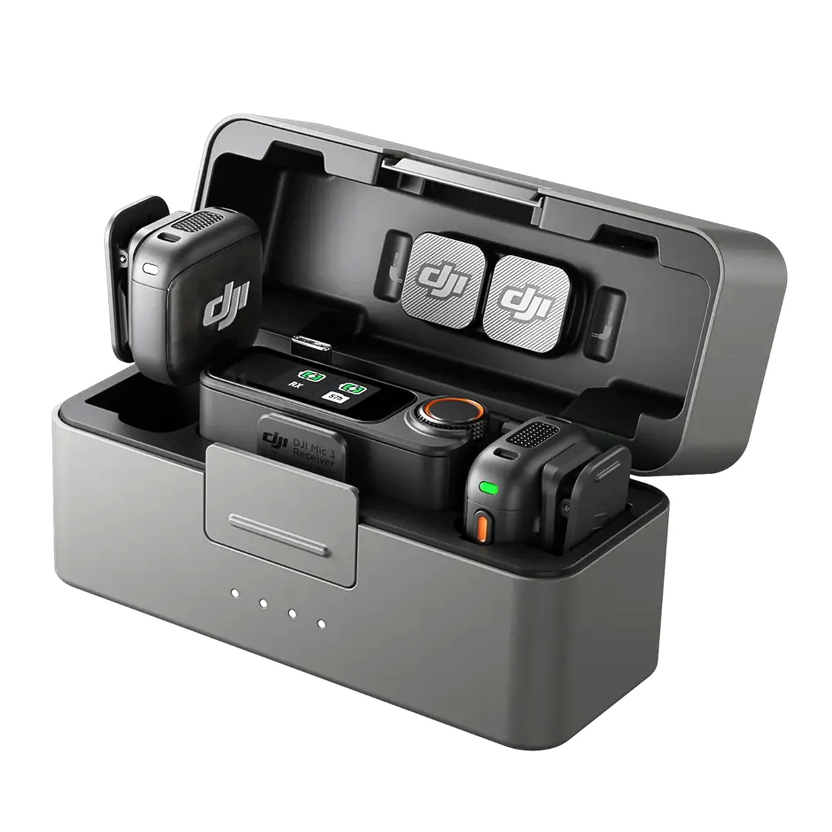 DJI - Microfono DJI Mic 3 (2 Transm + Receptor y Estuche de Carga)